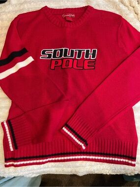Vintage Y2K South Pole women’s  Red Crewneck Sweater Sz XL